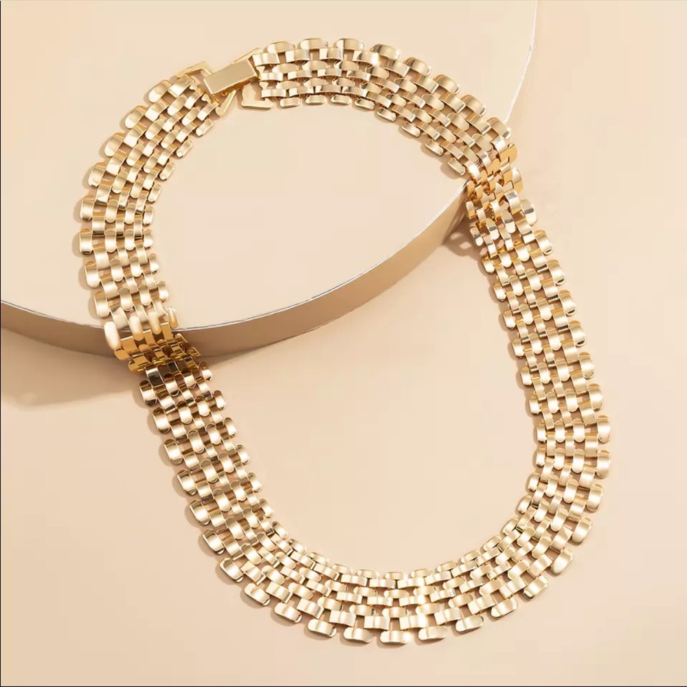 NEW 18K CHAIN CHOKER PUNK NECKLACE - Picture 2 of 4